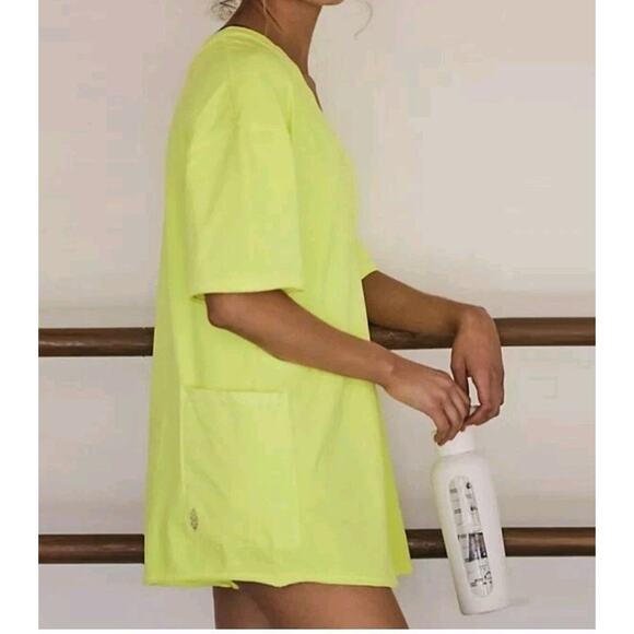 NEW FREE PEOPLE FP MOVEMENT SOUR CITRUS HOT SHOT TEE ONE PIECE ROMPER SZ Small - Picture 3 of 7